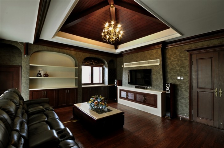 380㎡别墅乡村美式实拍-客厅