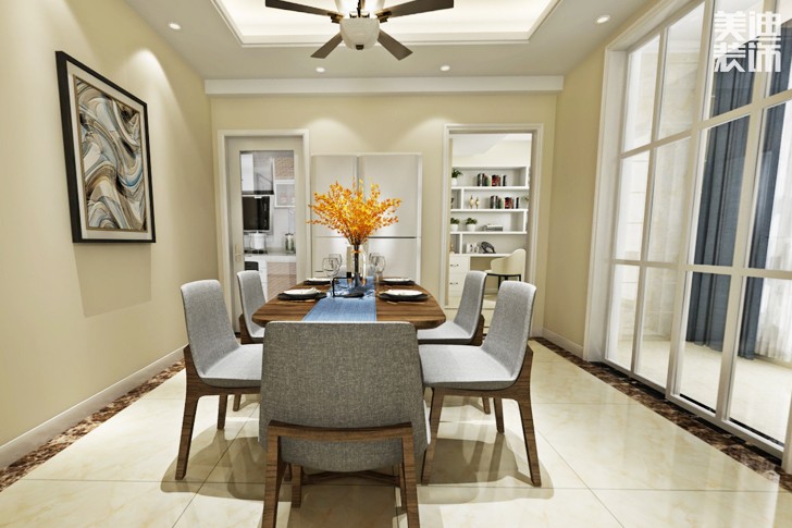 上和世家130平现代简约装修效果图-餐厅