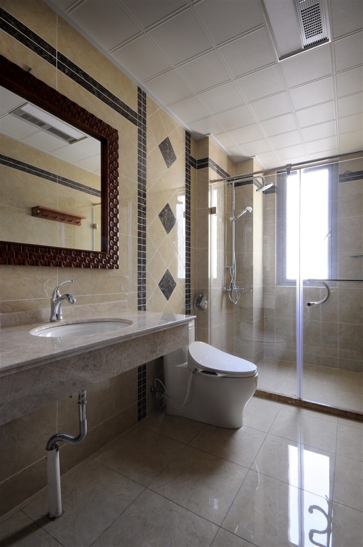 江北明珠132㎡新中式实拍-卫生间