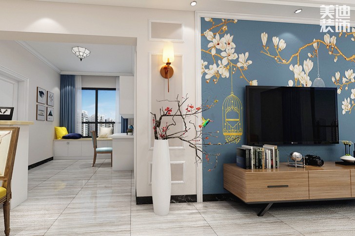 财智广场140平现代简约装修效果图-过道