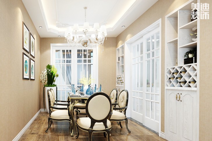 檀香山180平简欧风格装修效果图-餐厅