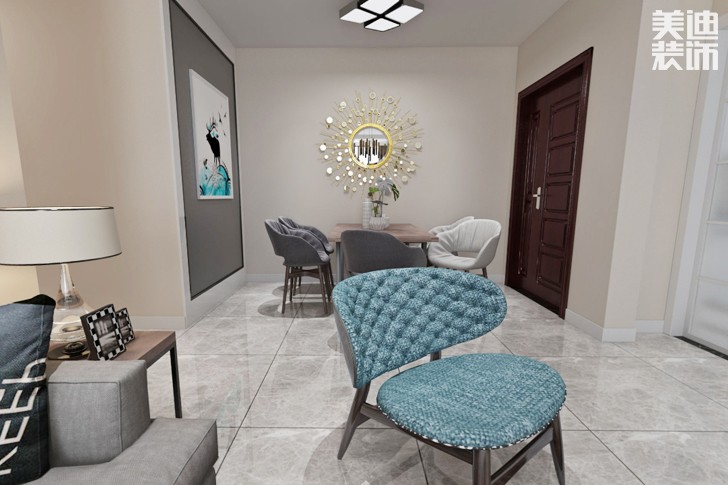 檀香山130平米现代简约装修效果图-餐厅