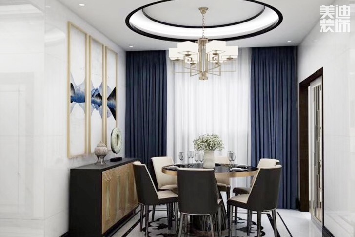 志诚新世界160㎡新中式效果图-餐厅