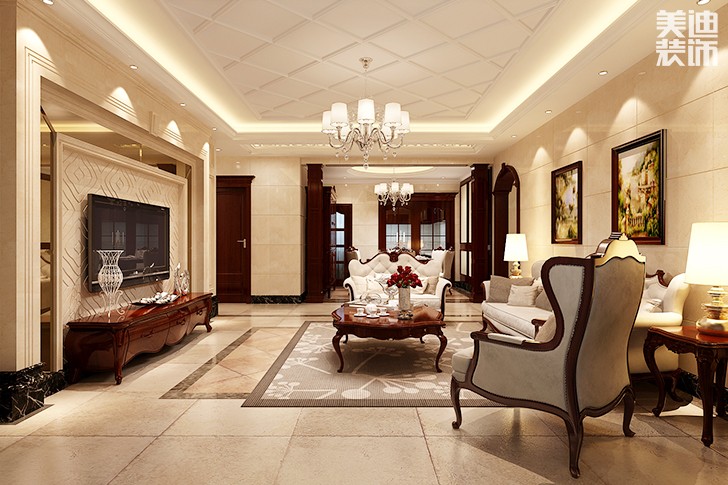 邵东县华电新苑160M2 简欧效果图--客厅