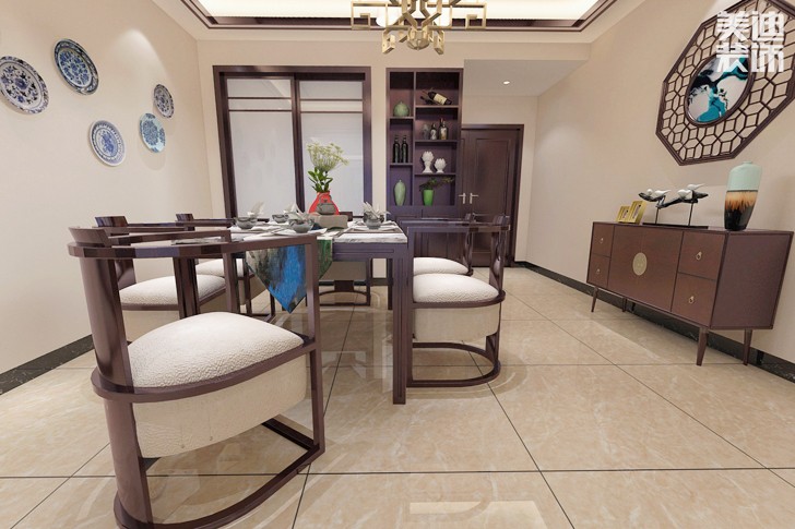 珠山国际150平米中式风格装修效果图-餐厅