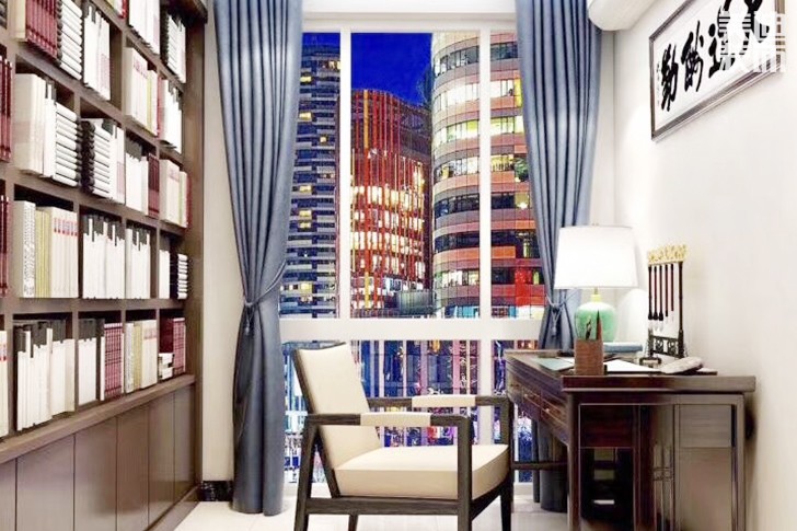 志诚新世界160㎡新中式效果图-书房