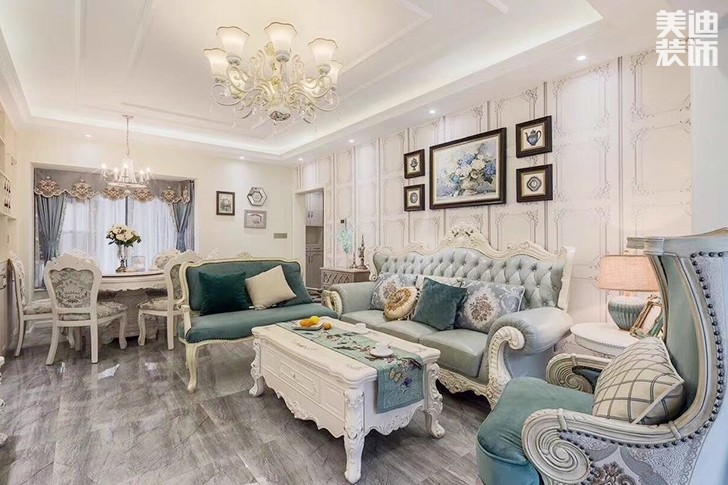 江南世界156㎡欧式案例实拍-客厅