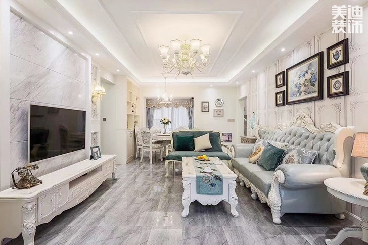 江南世界156㎡欧式案例实拍-客厅