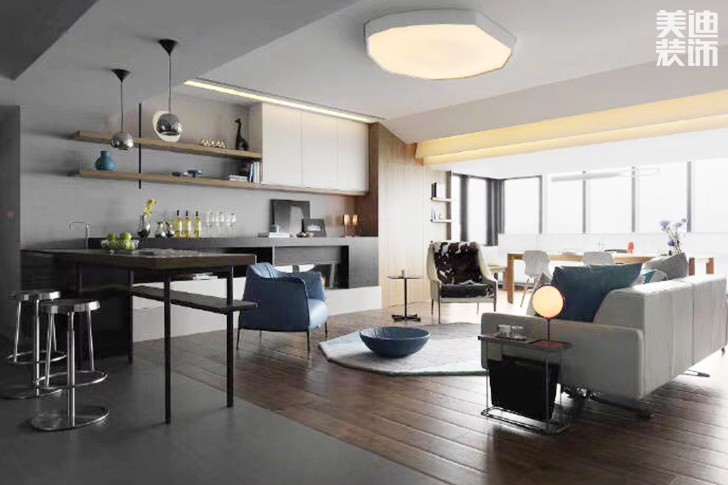 盛世豪园122㎡现代简约案例实拍-客厅