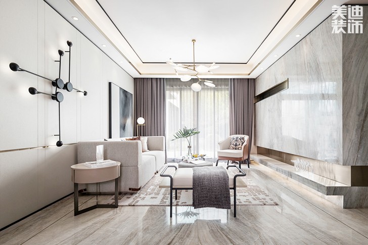 360㎡别墅现代简约效果图-客厅