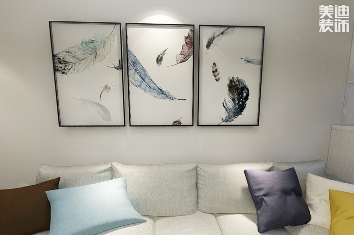 翰林居清新北欧120平米装修效果图--客厅