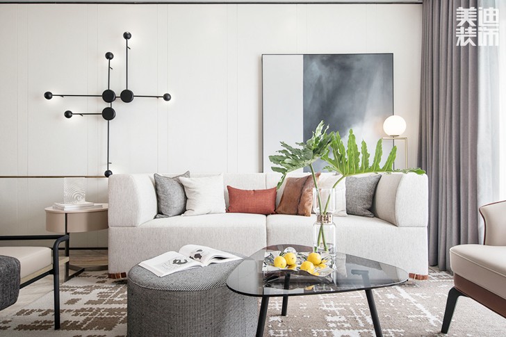 360㎡别墅现代简约效果图-客厅