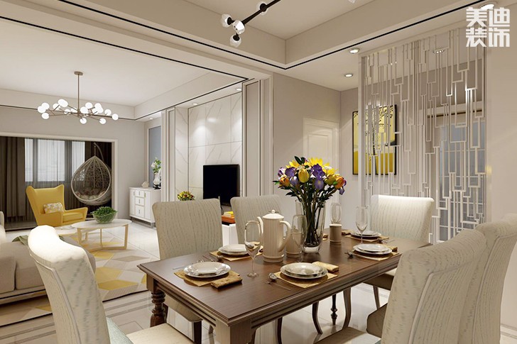 领御大厦现代简约120平米装修效果图--餐厅