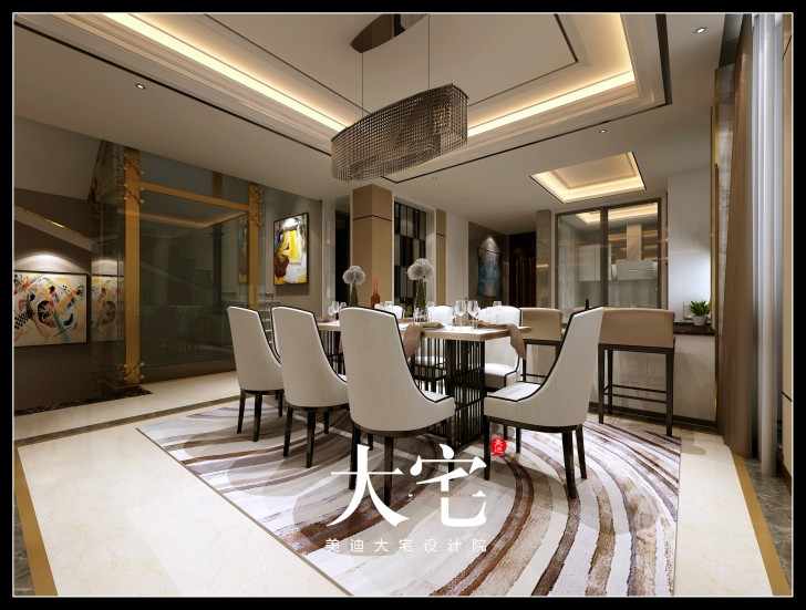 岳阳棠溪人家300平米现代简约风格效果图--餐厅