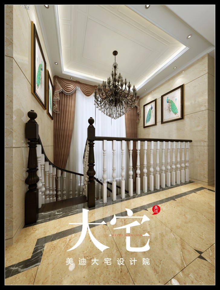 400平米简欧效果图--楼道