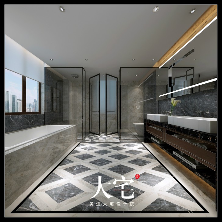 岳阳棠溪人家400平米新中式风格效果图--卫生间