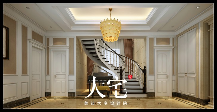 400平米简欧效果图--楼道