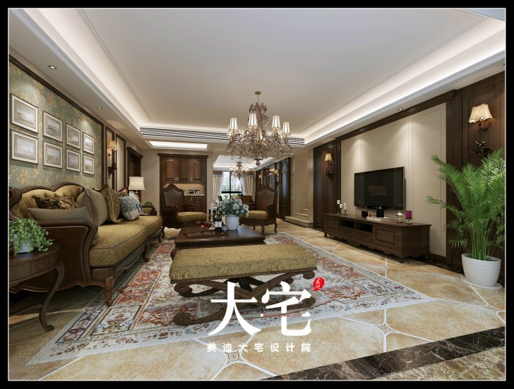 岳阳碧桂园300平米欧式风格装修效果图--客厅