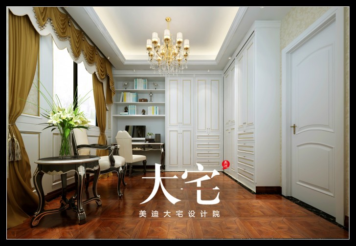 岳阳碧桂园300平米欧式风格装修效果图--书房