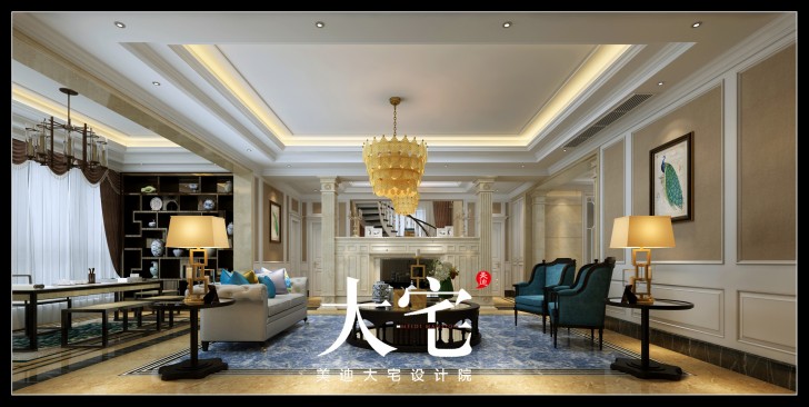 400平米简欧效果图--客厅