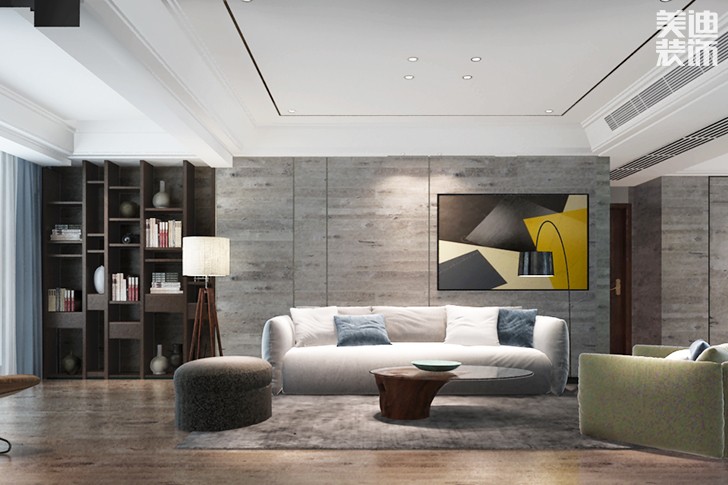 润景园142㎡现代简约装修效果图--客厅