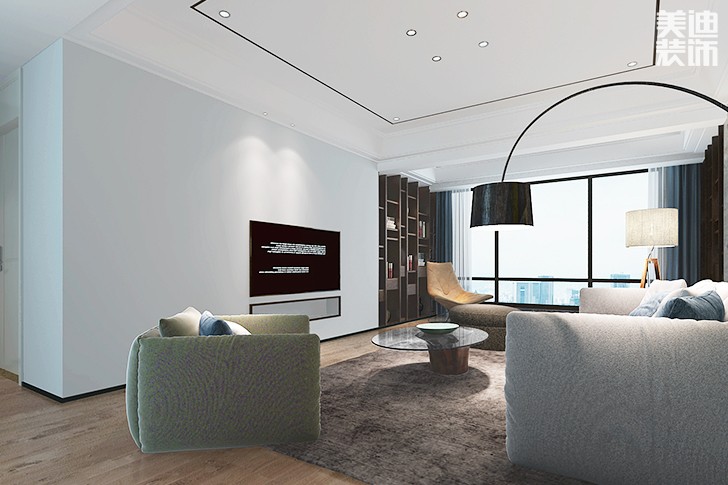 润景园142㎡现代简约装修效果图--客厅5