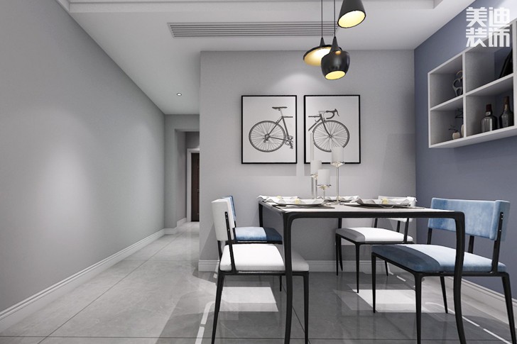 尚格名城100㎡北欧风效果图--餐厅