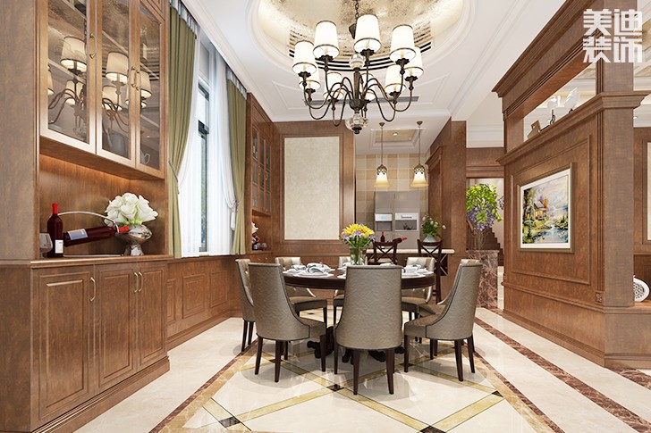 水映加州新中式装修案例图--餐厅