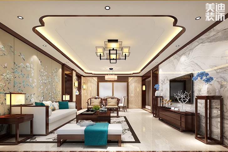 碧桂园新中式装修效果图--卧室