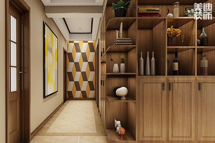 华晨第一城116㎡新中式案例题展示-过道