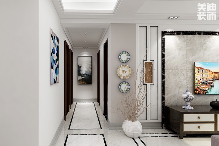 南坪花苑113㎡简约风装修效果图--过道