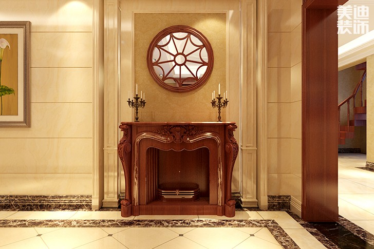 恒大华府复式楼200平新中式效果图--门厅02