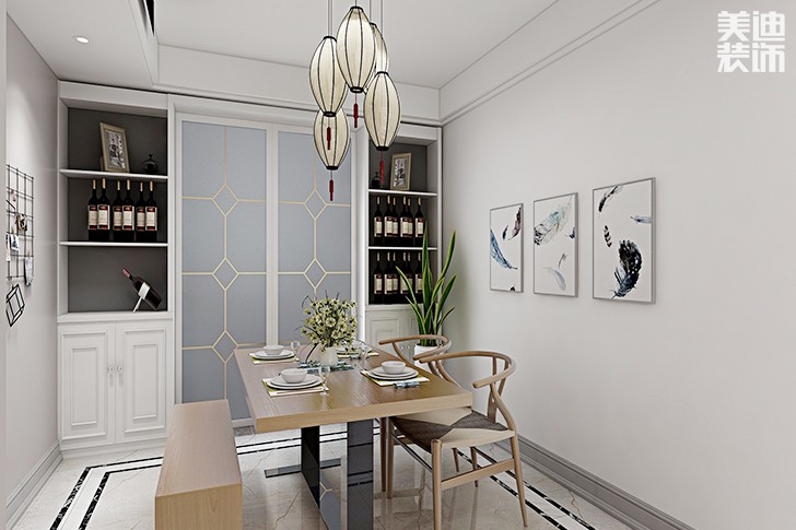 南坪花苑113㎡简约风装修效果图--餐厅
