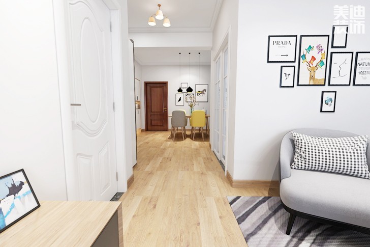 富基世纪公园86平米北欧风格--过道