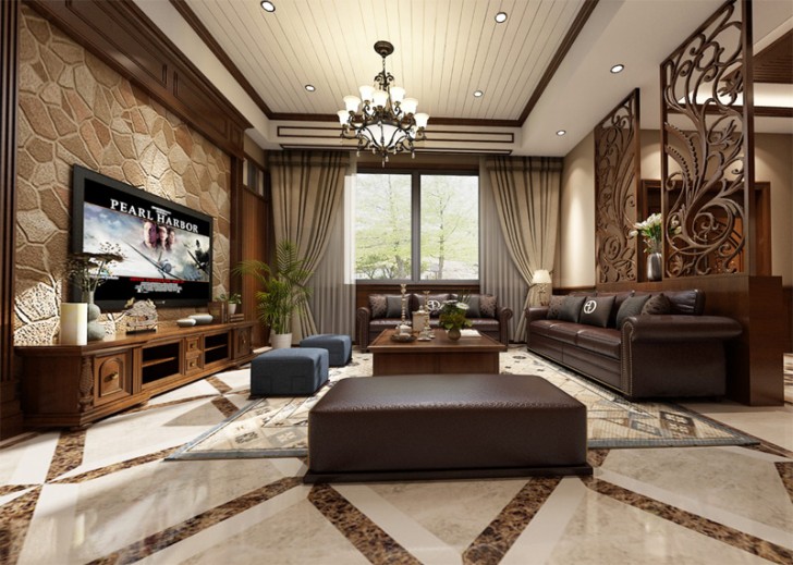醴陵自建别墅240平方米欧式古典效果图展示-客厅