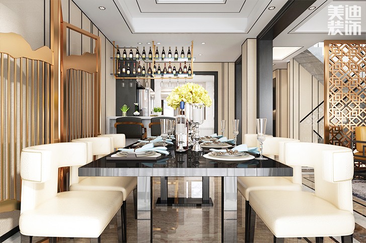 碧桂园新中式装修案例图--餐厅
