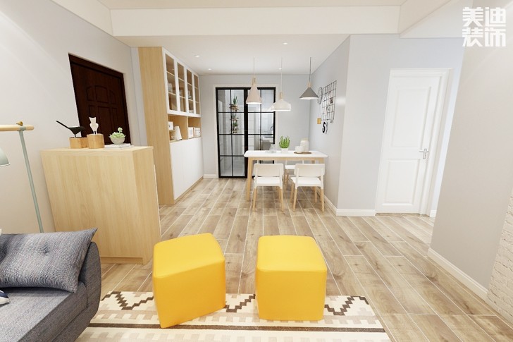 乾源国际96平米北欧风案例效果图--餐厅