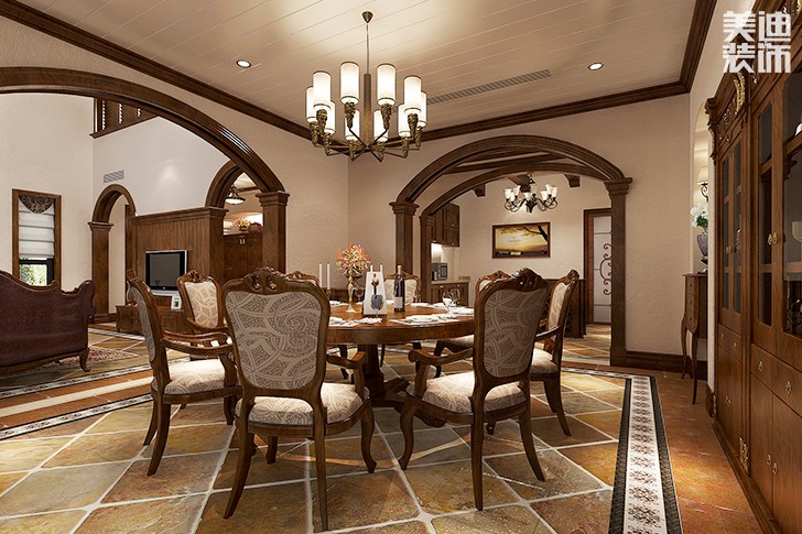 北欧小镇150平米欧式风格装修效果图--餐厅西厨