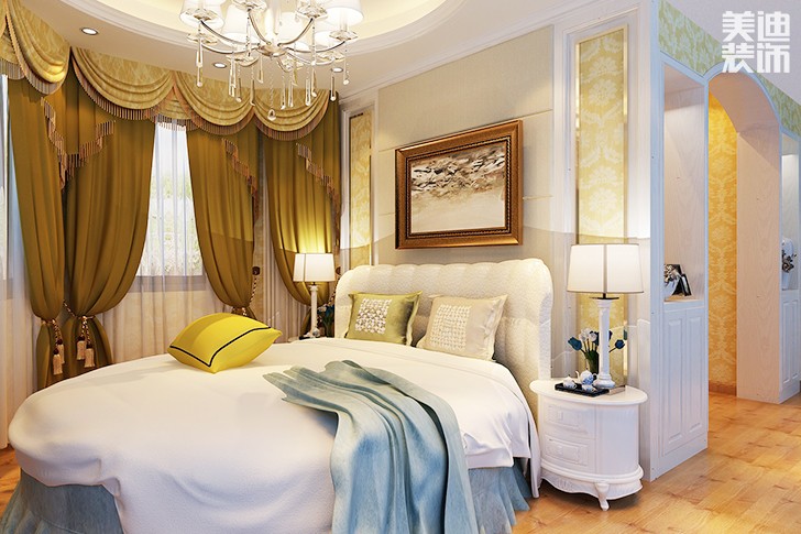 君临上海湾152㎡欧式装修效果图--卧室