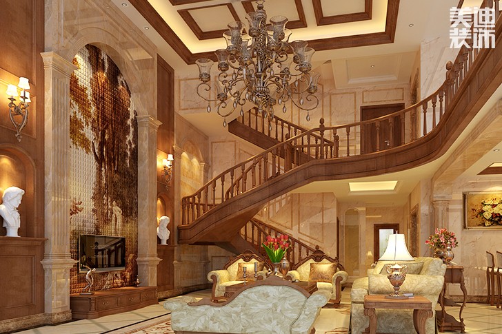 洞天一品美式风格装修案例图--客厅