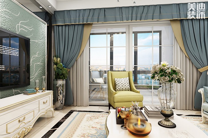 尚格名城120平米现代简约风格效果图--客厅