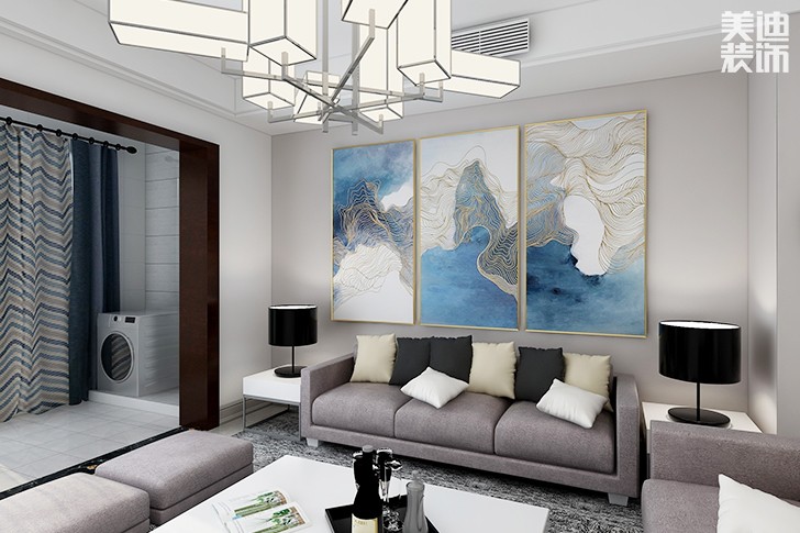 南坪花苑113㎡简约风装修效果图--客厅