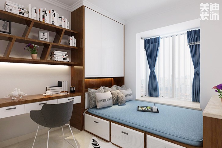 御景东方138㎡新中式装修效果图-卧室