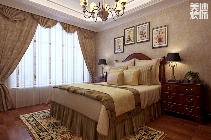 恒大华府复式楼200平新中式效果图--客房02
