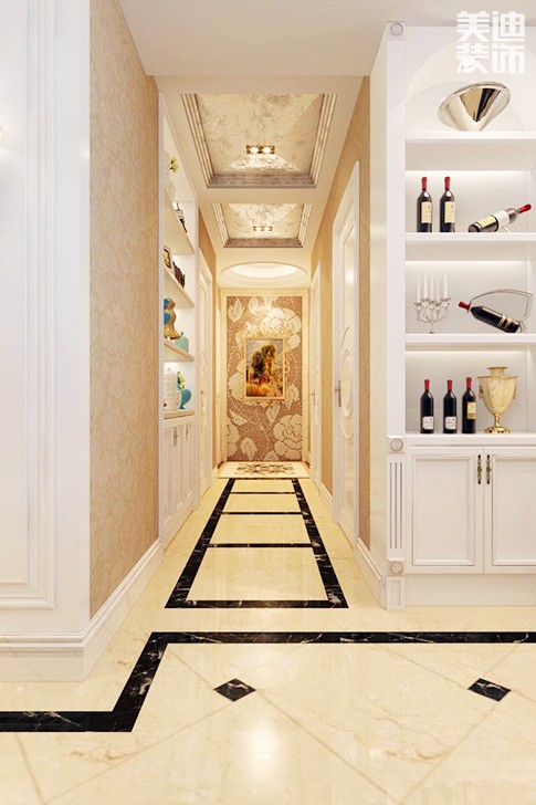金茂梅溪湖136平方欧式风格案例效果图--过道