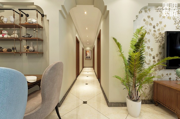 勤诚达新界117平米小美风格案例效果图--过道