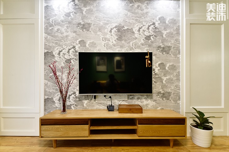 保利香槟国际88平米美式混搭风实景图--背景墙