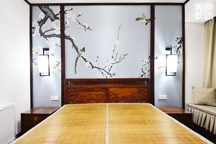 八方小区160平米新中式风实景图--卧室