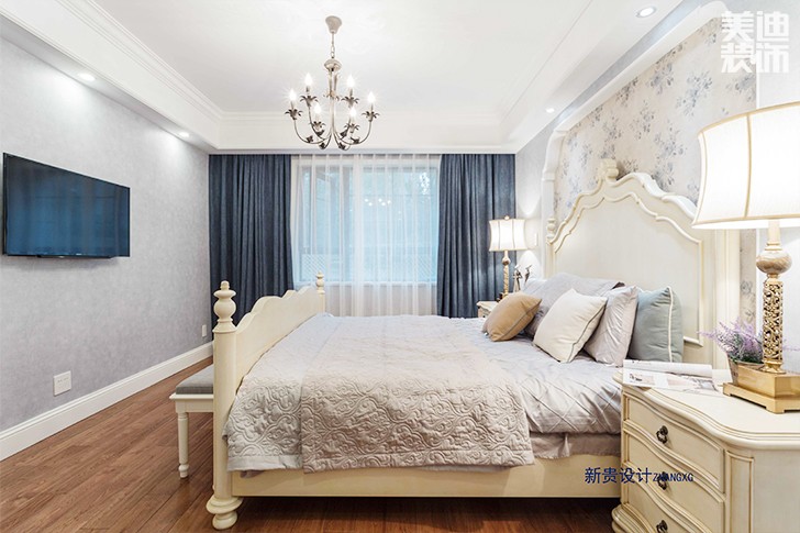 格林春天150平米轻奢法式风格实景图--卧室