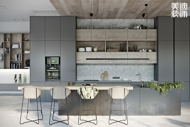 花明楼自建房132平米现代简约风格--餐厅